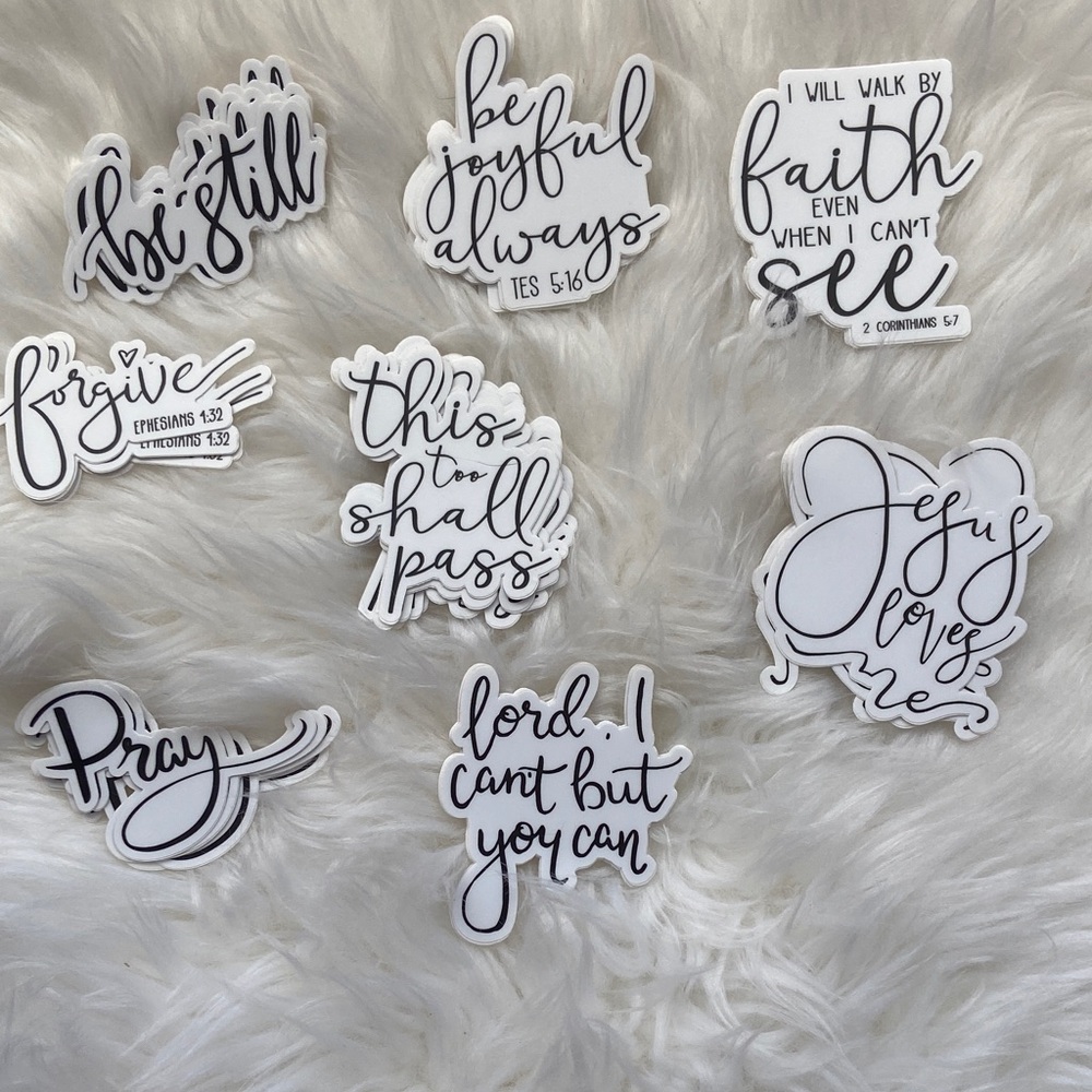 NEW! Inspirational Sticker Bundle- Black and‎ White